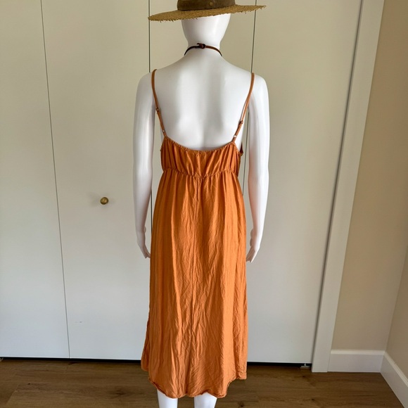 Roxy Elegant Orange/Cognac Sleeveless Dress - Picture 3 of 6